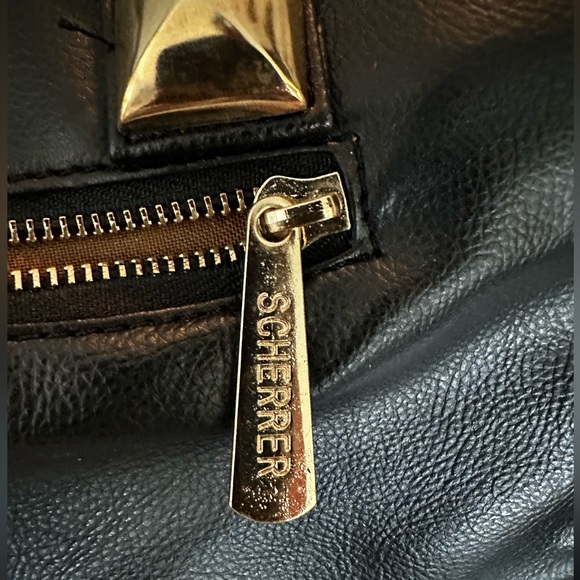 Jean Louis Scherrer VEGAN LEATHER large black studded tote - Picture 3 of 7